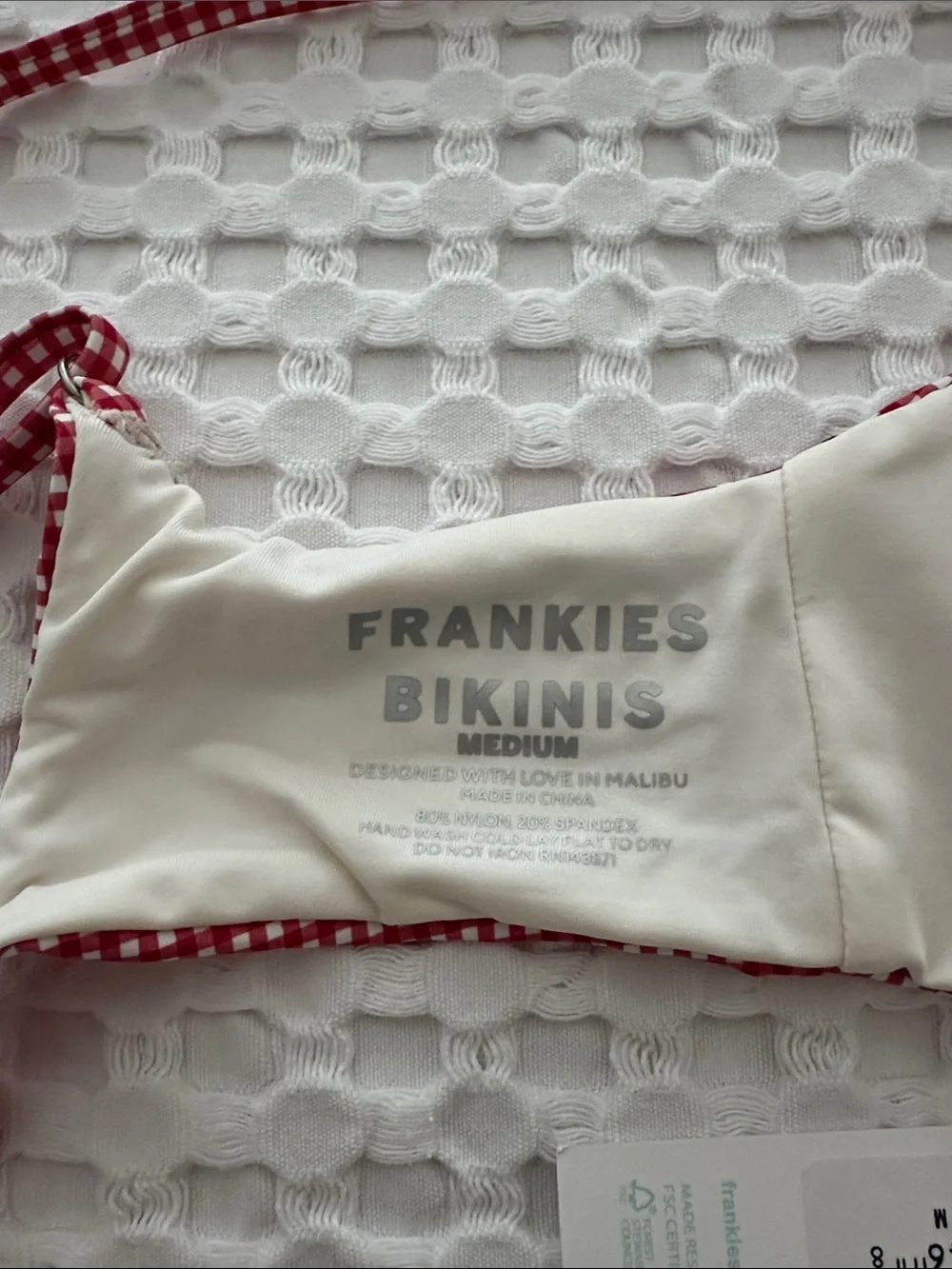 Frankie’s Bikini Cola Underwire Balconette Bikini Top. Size M NWT